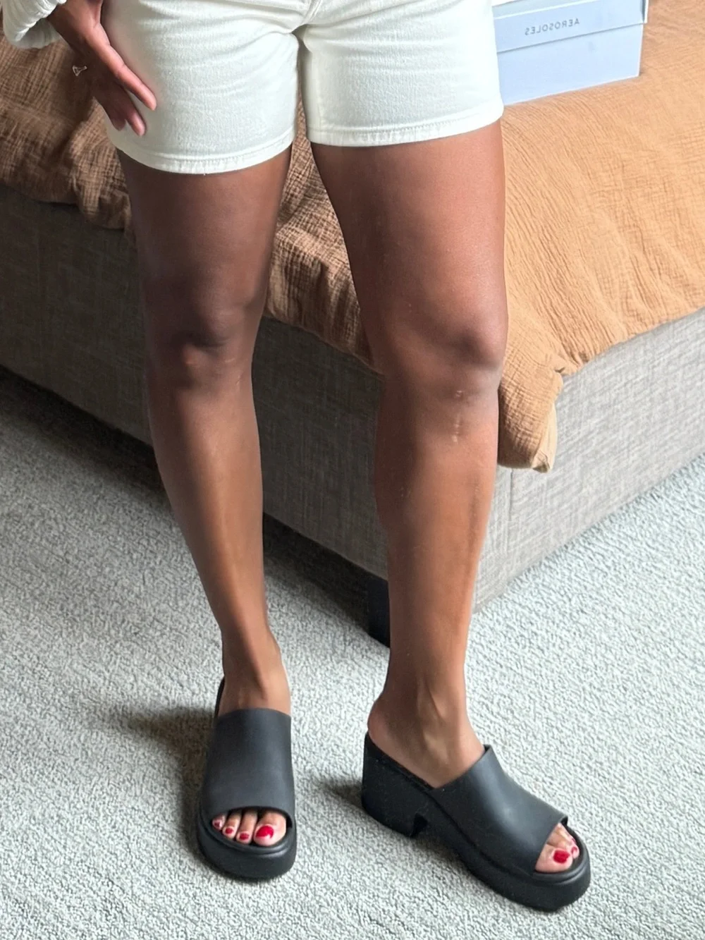 CROCS Black Platform Slide Heels